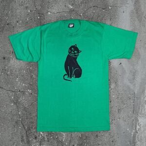Vintage 90s screen stars best green cat single stitch shirt